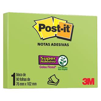 POST IT NOTAS ADESIVA 657 90F - 76X102 - VERDE - UN - 3M