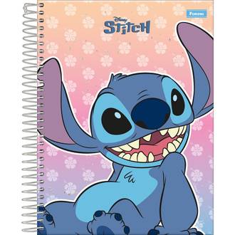 CADERNO COLEGIAL CAPA DURA 10X 160FLS - STITCH - PCT 4 - FORONI