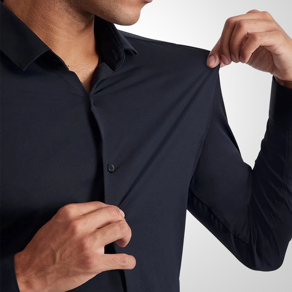 CAMISA ARAMIS MASCULINA SLIM ANATOMICA R+ LISA PRETA