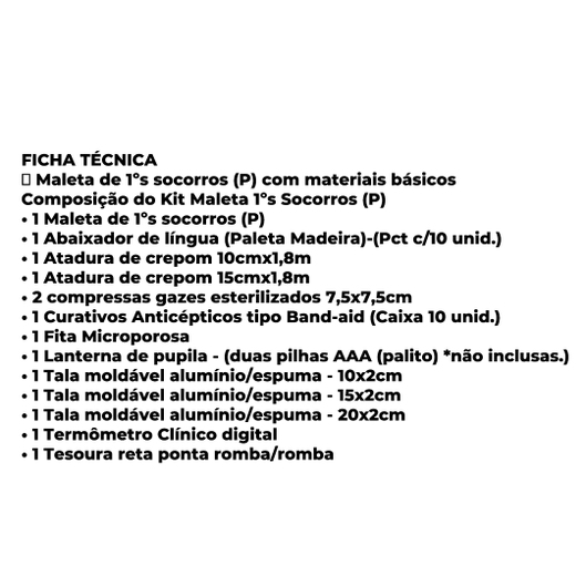 KIT MALETA PEQUENA 1º SOCORROS  RESGATEX