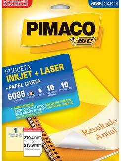 ETIQ INKJET/LASER CARTA 10FL 6085 - 279X215 - UN - PIMACO