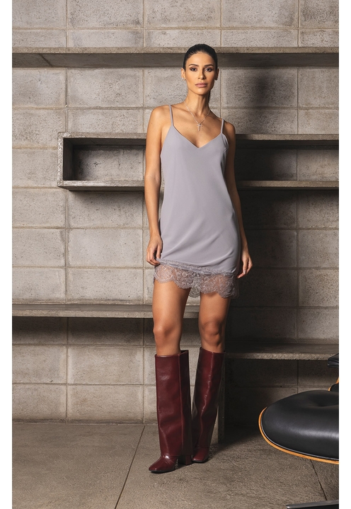 Vestido Muriel Cinza