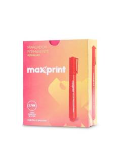 MARCADOR PINCEL PERMANENTE MARK+ - VERMELHO - CX 12 - MAXPRINT