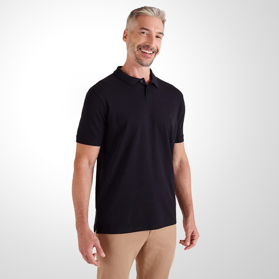 POLO RESERVA MASCULINA PIMA PIQUET PRETA