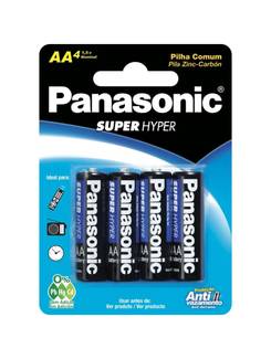 PILHA COMUM SUPER HYPER AA C/4 - UM/3SHS - UN - PANASONIC