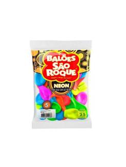 BALAO 5 NEON C/25 SORTIDO - UN - SAO ROQUE