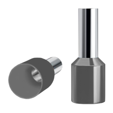 TERMINAL ISOLADO TUBOLAR SIMPLES CINZA SFOR 4MM PACOTE COM 100 - UNIDADE