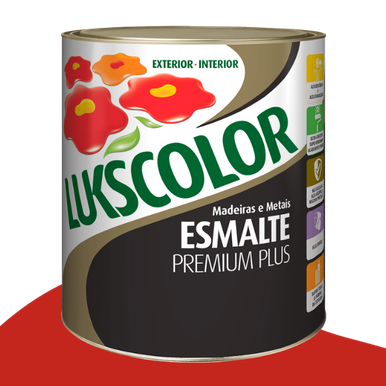 ESMALTE SINTÉTICO LUKSCOLOR BASE SOLVENTE ALTO BRILHO VERMELHO 0.9L