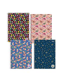 CADERNO UNIV CAPA DURA 10X1 160FLS - PEPPER FEM - PCT 4 - TILIBRA