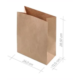 SACO DE PAPEL KRAFT PARDO  - 28,5x24x12 - UN - CROMUS