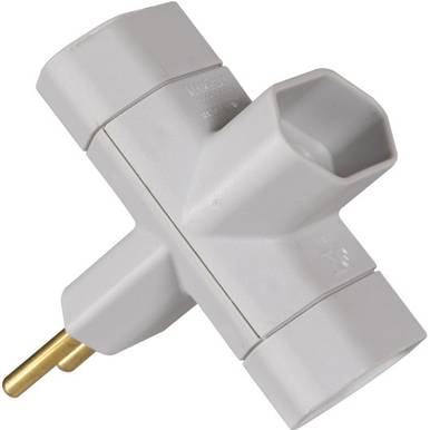 PINO ADAPTADOR BENJAMIM MARGIRIUS 2 PINOS 10 A Ref: ADP1-21 CINZA