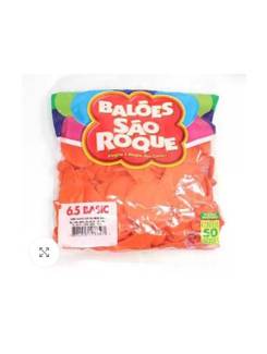BALAO 6,5 LISO BASIC C/50  - LARANJA - UN - SAO ROQUE