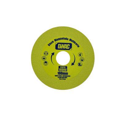 DISCO DIAMANTADO MULTICORTE  DINAC 4(100x15x22) PORC/VIDRO