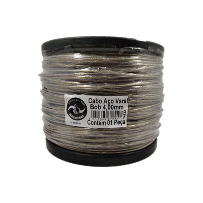 CABO ACO VARAL PLASTIFICADO DIAM EXT 4,00mm BOB 250m NACIONAL
