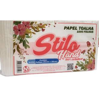 PAPEL TOALHA BRANCO STILO 100% CELULOSE - C/1000 - UN - MEYORS