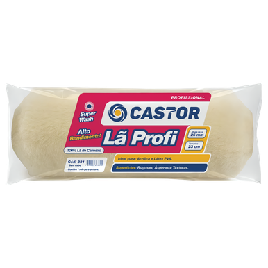 ROLO DE PINTURA LÃ PROFI CASTOR 23 CM S/SUPORTE