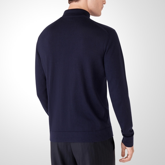 TRICOT MASCULINO PIMA GOLA ROLÊ AZUL RICARDO ALMEIDA