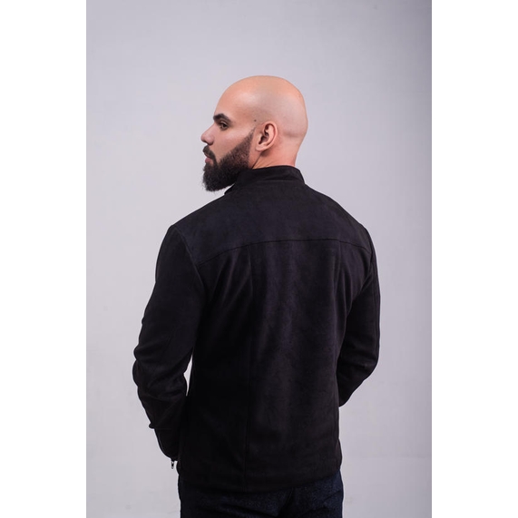 JAQUETA MASCULINA CASUAL SUEDE PRETA PADRÃO