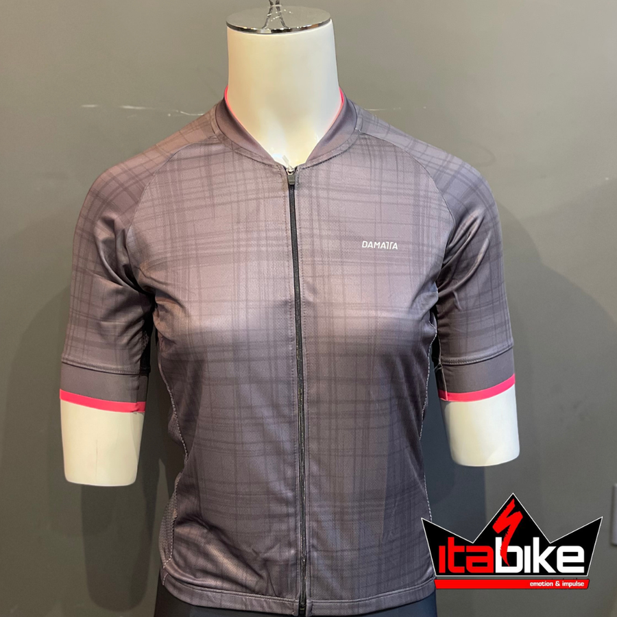Camisa Damatta Bike Move Cinza e Rosa