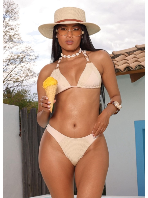 BIQUÍNI CORTININHA ARGOLAS CALCINHA ASA DELTA NUDE COLEÇÃO ICE BEACH
