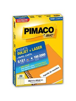 ETIQ INKJET/LASER CARTA 100FL 6181 - 25X101 - UN - PIMACO