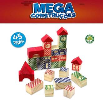 MEGA CONSTRUCOES MADEIRA 7394 - 45 PCS - UN - PAIS E FILHOS