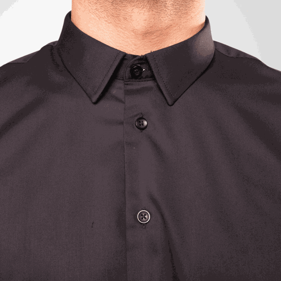 CAMISA MASCULINA CASUAL PADRÃO FIBRA BAMBU REGULAR PRETA