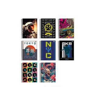 CADERNO 1/4 ESPIRAL CAPA DURA 80FLS - FLOW - UN - JANDAIA