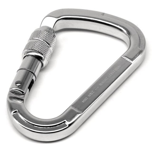 MOSQUETÃO ALUMINIO HMS TRAVA ROSCA 25KN SIDEUP PRATA