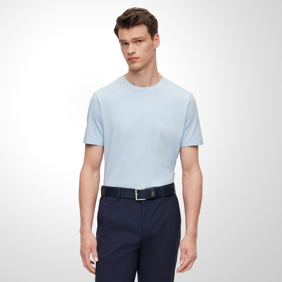 CAMISETA MASCULINA REGULAR FIT THOMPSON 01 AZUL BOSS