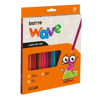 LAPIS COR BAZZE WAVE SEXT 24COR CJTO - C/24 - UN - BAZZE