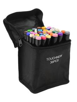 CANETA MARCADOR P/ COLORIR PONTA DUPLA - 36 CORES - UN - TOUCH