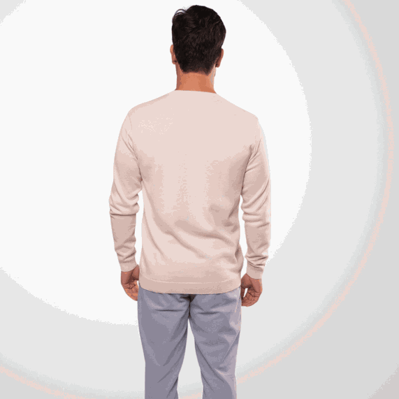 TRICOT MASCULINO PADRÃO TEXTURIZADO BEGE
