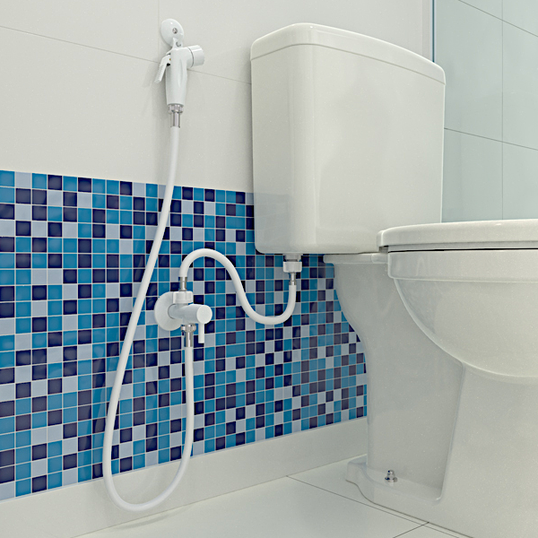 REGISTRO COM DERIVAÇÃO PARA DUCHA HIGIÊNICA 1/4 DE VOLTA ABS BRANCO BLUKIT