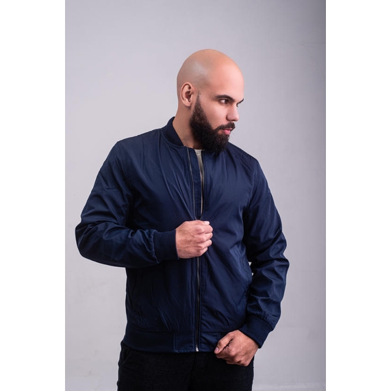 JAQUETA MASCULINA NYLON MARINHO PADRÃO