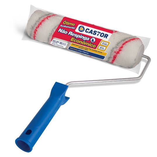 ROLO DE LÃ CASTOR NÃO RESPINGA 23 CM C/SUPORTE