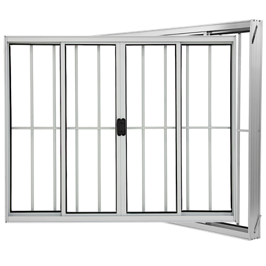 VITRÔ DE ALUMÍNIO COM GRADE AJ ESQUADRIAS BRANCO 1,00x1,50M