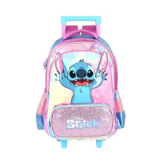 MOCHILA C/RODAS STITCH IC42412SC - METALIZADA - ROXO - UN - LUXCEL