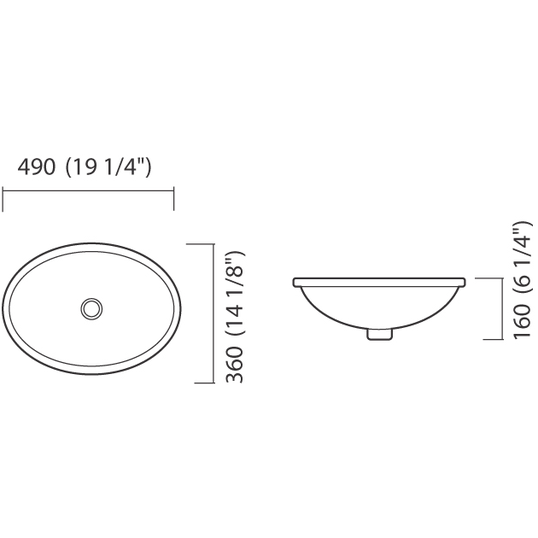 CUBA DE EMBUTIR OVAL ICASA 49 X 36CM IL6 00 BRANCO
