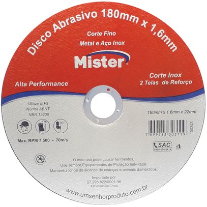 DISCO CORTE INOX MISTER 12 (304x2,5x25,4)