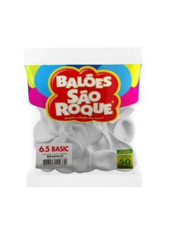 BALAO 6,5 LISO BASIC C/50  - BRANCO - UN - SAO ROQUE