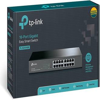 SWITCH 16 PORTAS - 10/100/1000 MBPS TL-SG1016D - PRETO - UN - TP-LINK