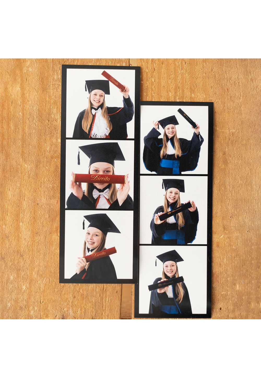 Revelação de tira de polaroids em papel Fujifilm com qualidade profissional