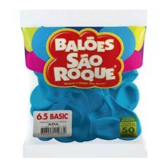 BALAO 6,5 LISO BASIC C/50  - AZUL - UN - SAO ROQUE