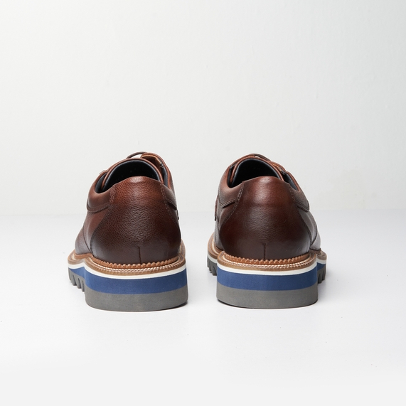 SAPATO MASCULINO CASUAL DERBY COURO MARROM PADRÃO