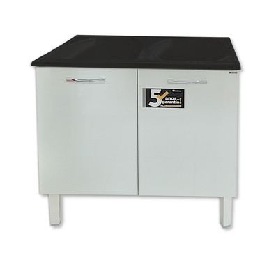GABINETE EM AÇO COZIMAX BRANCO FLAT 1M COM TANQUE PRETO