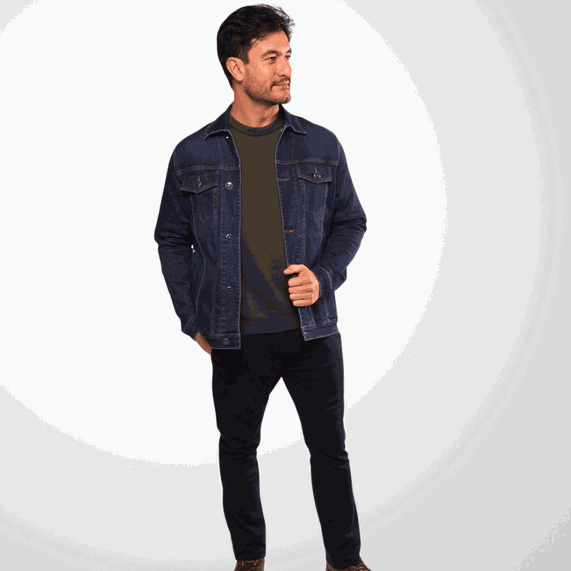JAQUETA JEANS MASCULINA PADRÃO