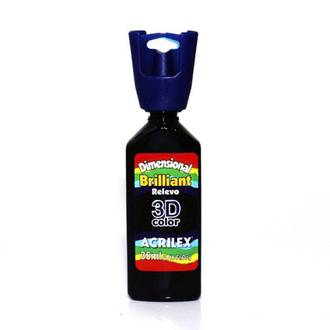 TINTA DIMENSIONAL BRILLIA 35ML 12112  - PRETO - CX 06 - ACRILEX