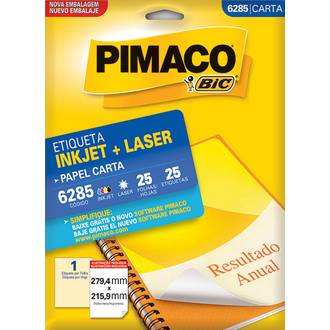 ETIQ INKJET/LASER CARTA 25FL 6285 - 279X215 - UN - PIMACO