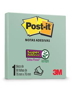 POST IT BLOCO ADESIVO 654 90F - 76X76 - MENTA - UN - 3M